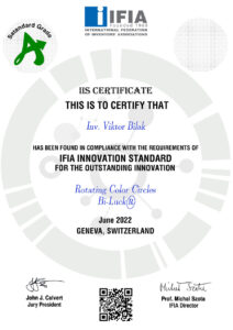 IFIA Innovation Standard Certificate GRADE A, Geneva, Switzerland
